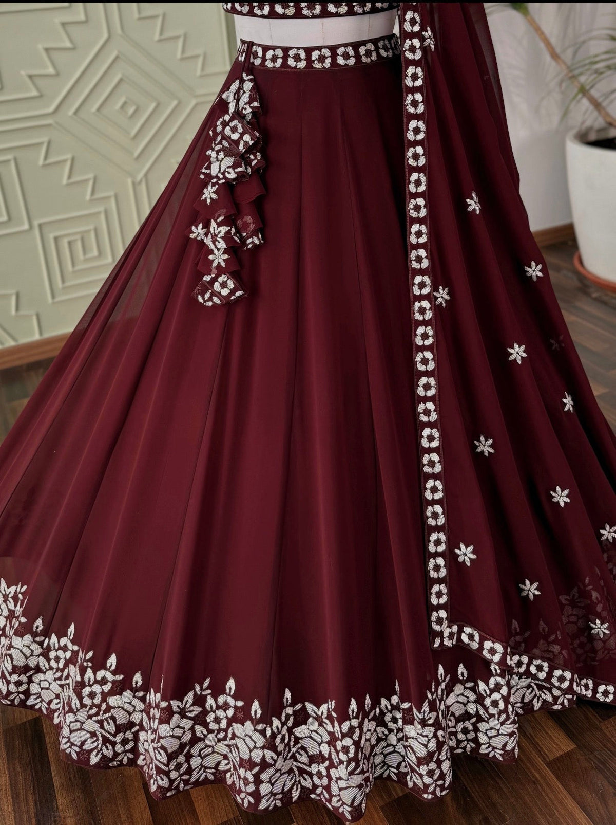 Maroon color Sequence Embroidery work Designer Lehenga Choli BL1671