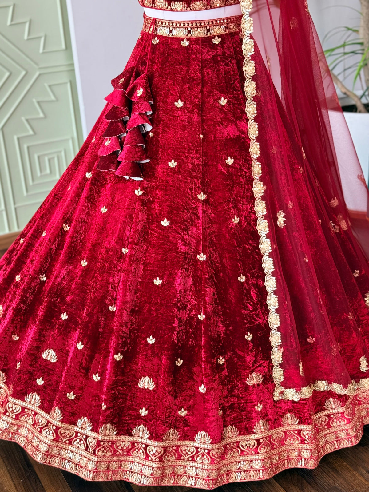 Wine Red color Sequence Embroidery work Designer Lehenga Choli BL1698