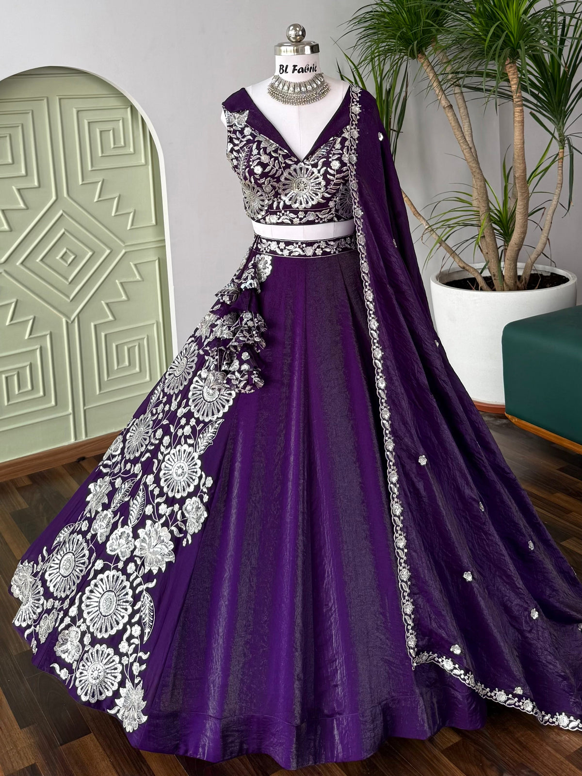 Purple color Embroidery work Designer Lehenga Choli BL1666