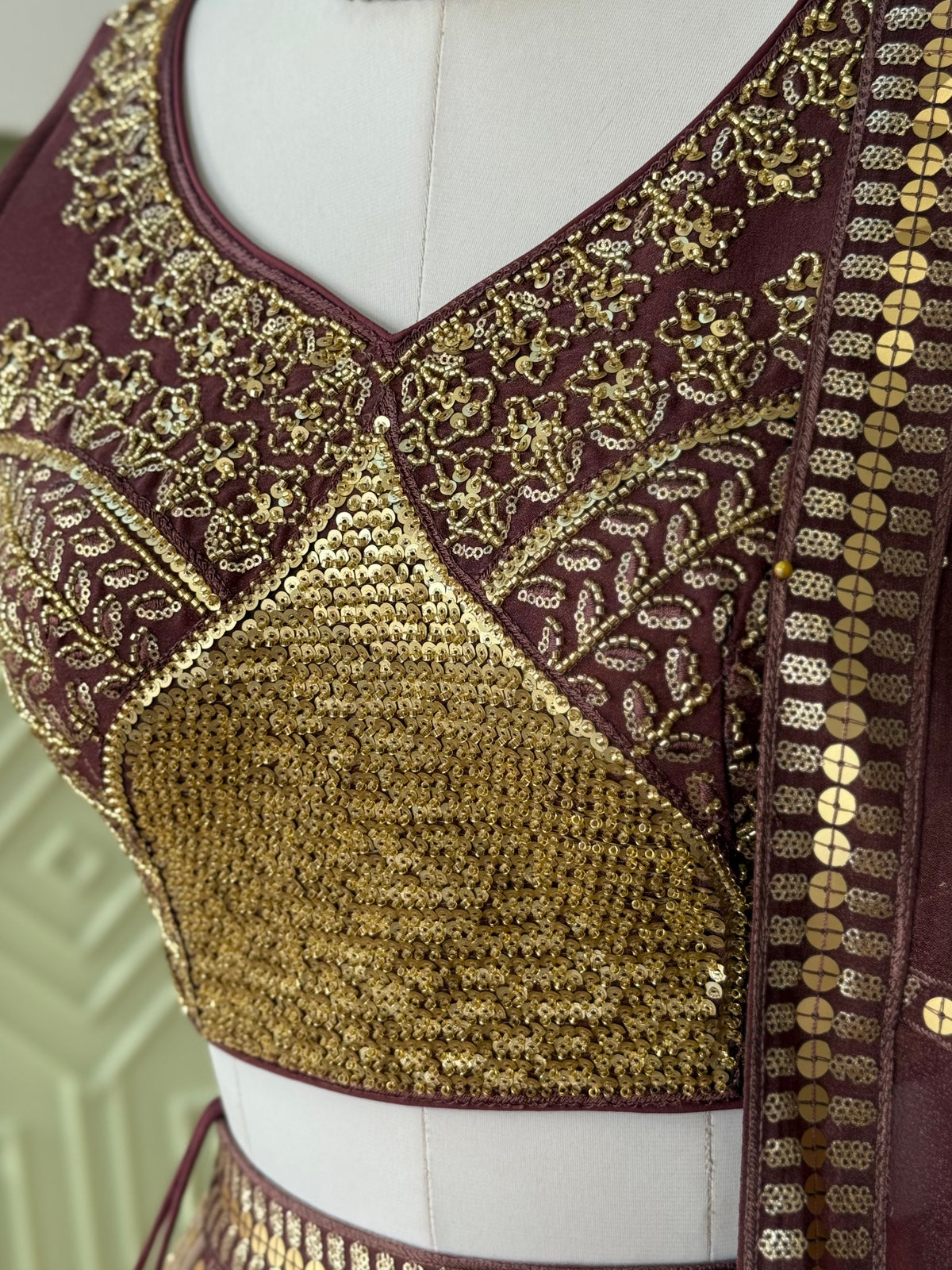 Multi color Designer Sequence Embroidery work Lehenga choli BL1646