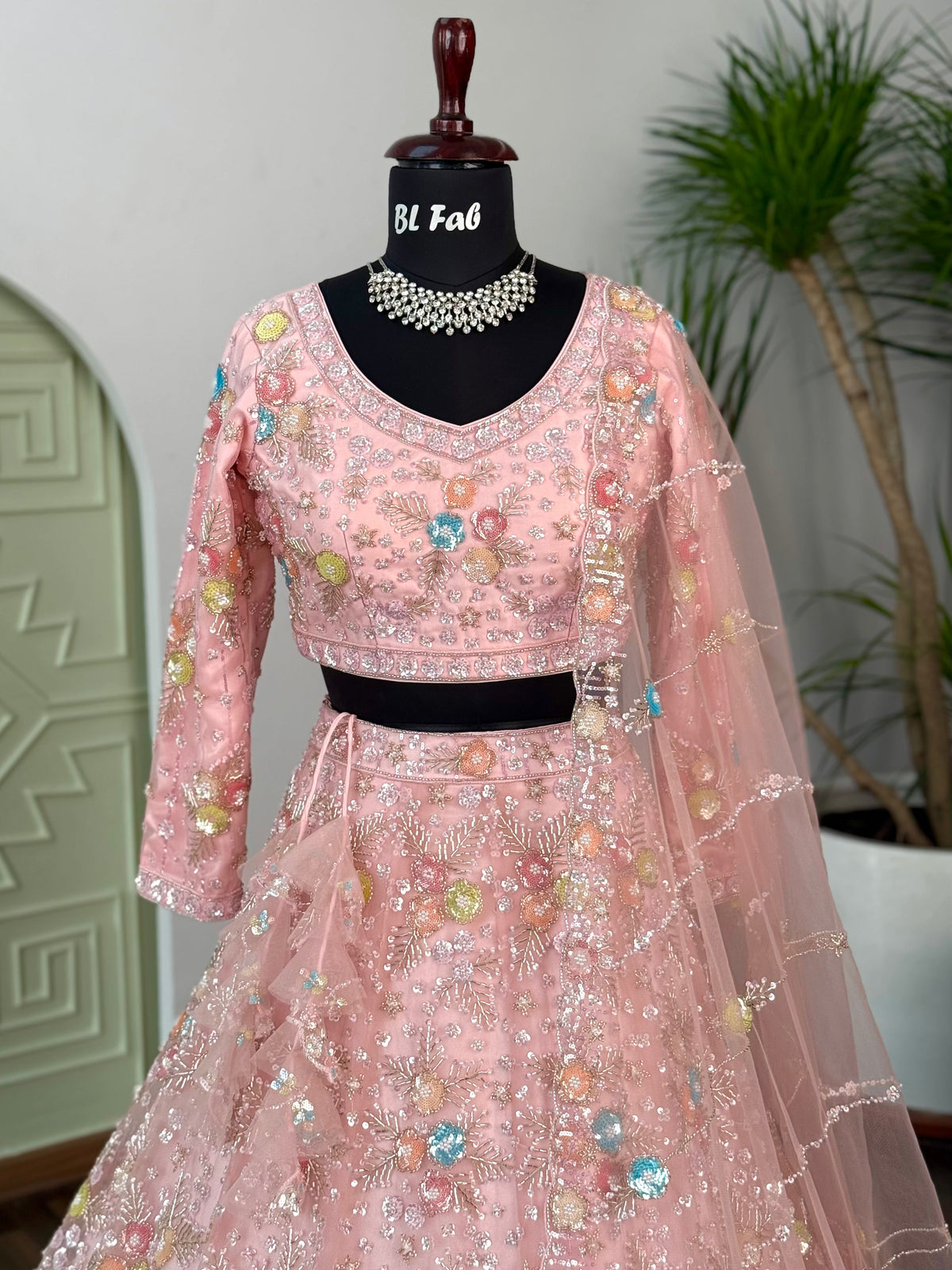 Pink color Hand Embroidery work Designer Lehenga Choli for Wedding Function BL1619