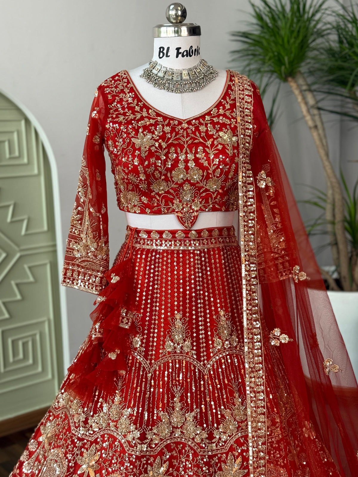 Orange color Hand Embroidery work Designer Lehenga Choli for Wedding Function BL1627