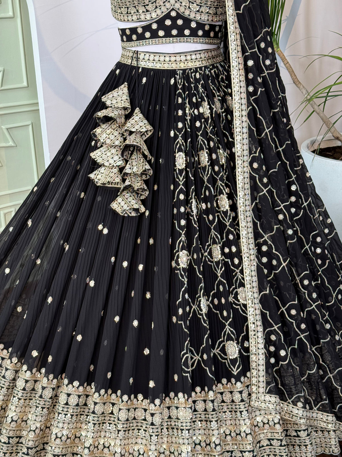 Black color Sequence Embroidery work Designer Lehenga Choli BL1608