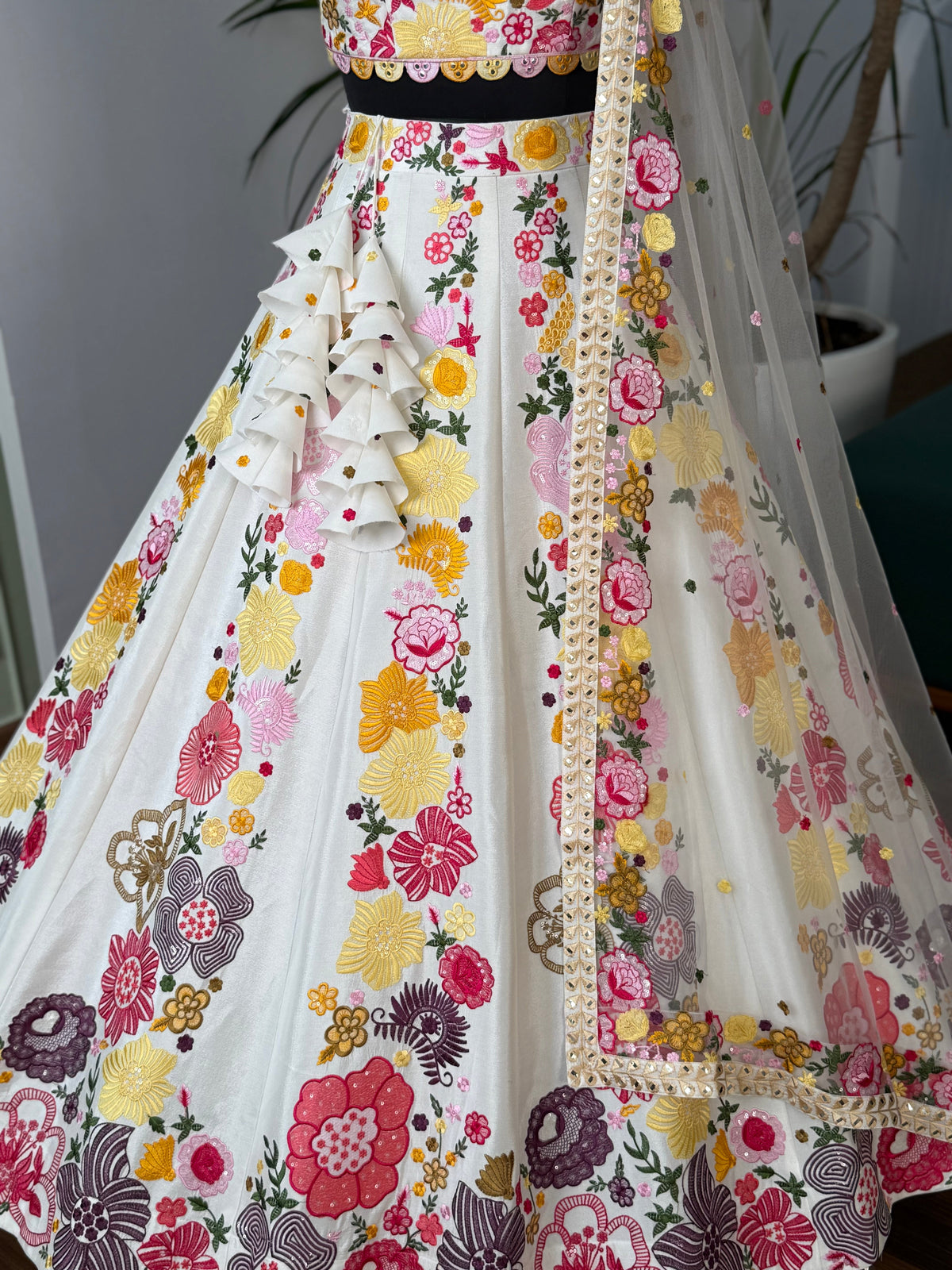 White color Embroidery & Sequence work Designer Lehenga Choli for Wedding Function BL1604