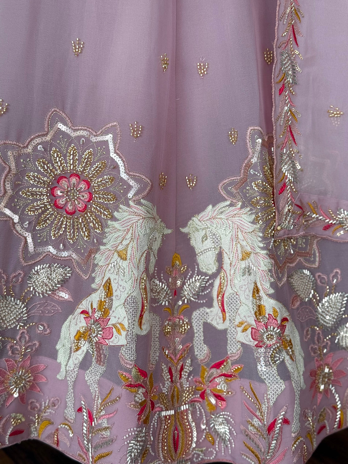 Light Pink color Hand Embroidery machine work Designer Lehenga Choli for Wedding Function BL1603