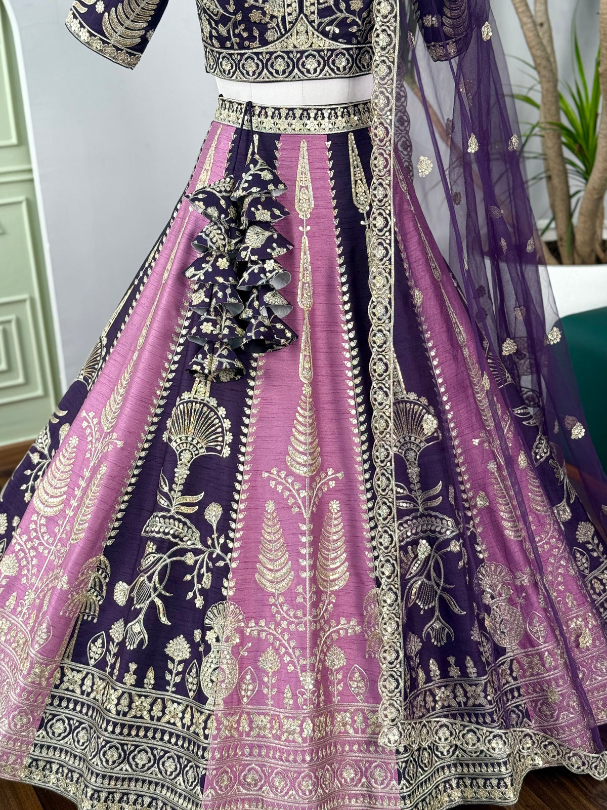 Multi color Sequence Embroidery work Designer Lehenga Choli for Any Function BL1617