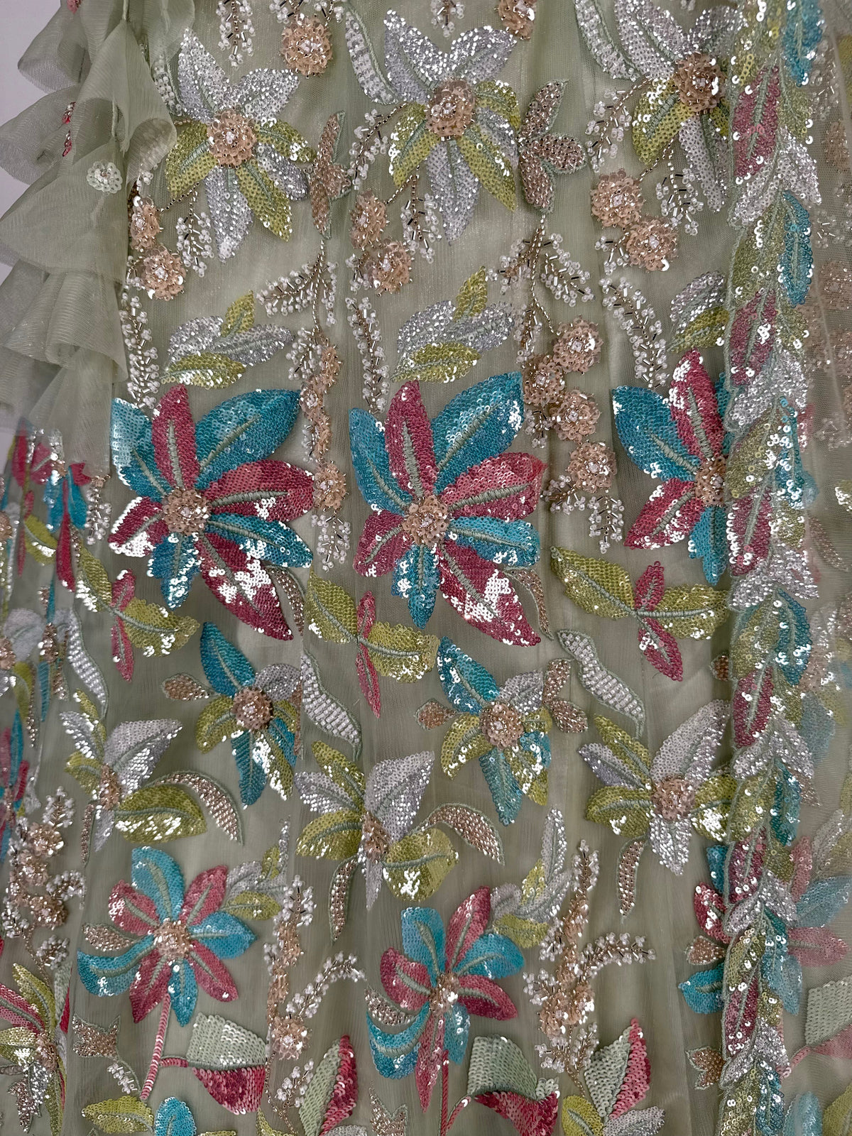 Pastal Green color Hand Embroidery work Designer Lehenga Choli for Wedding Function BL1592