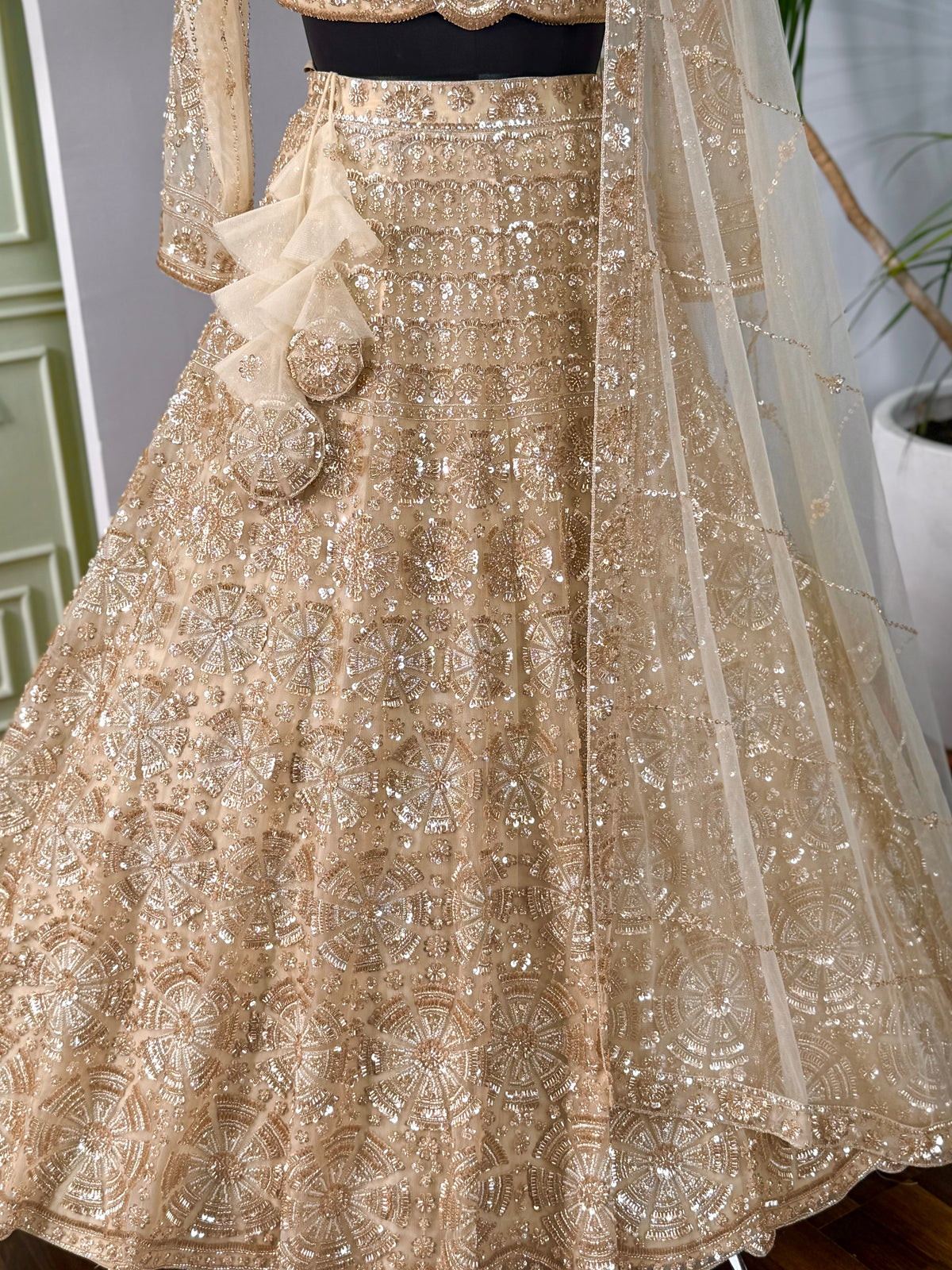 Golden color Hand Embroidery work Designer Lehenga Choli for Wedding Function BL1607