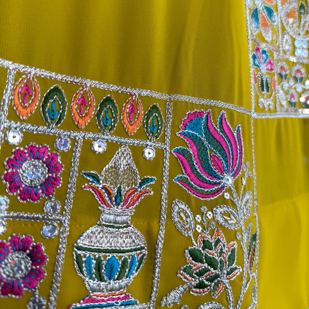 Yellow color Sequence Embroidery work Designer Lehenga Choli BL1584