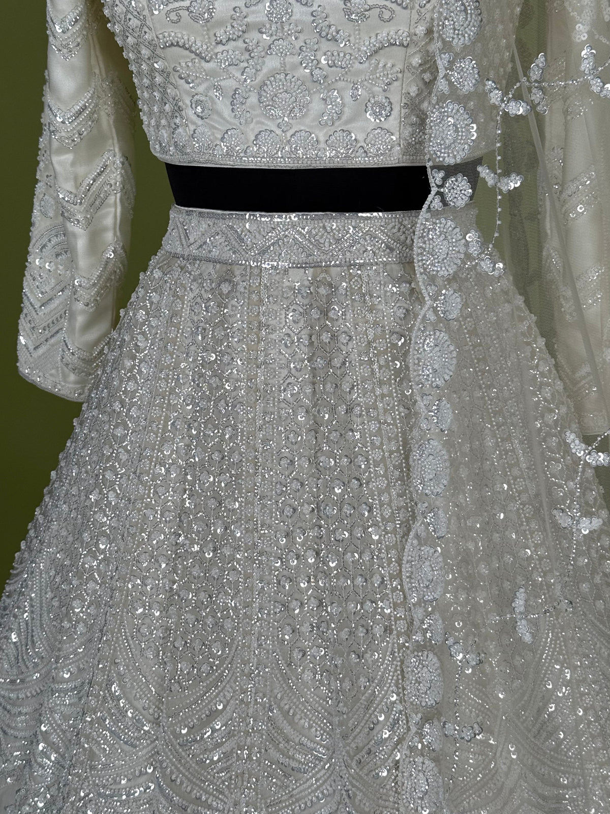 White color Hand Embroidery work Designer Lehenga Choli for Wedding Function BL1591