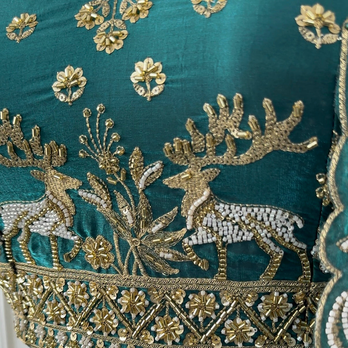 Mid Green color Hand Embroidery work Designer Lehenga Choli for Wedding Function BL1551