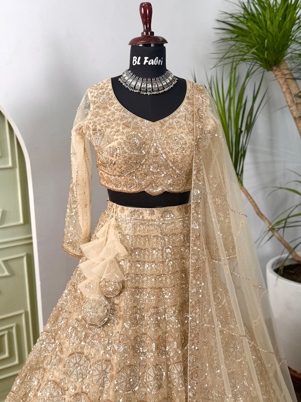 Golden color Hand Embroidery work Designer Lehenga Choli for Wedding Function BL1607