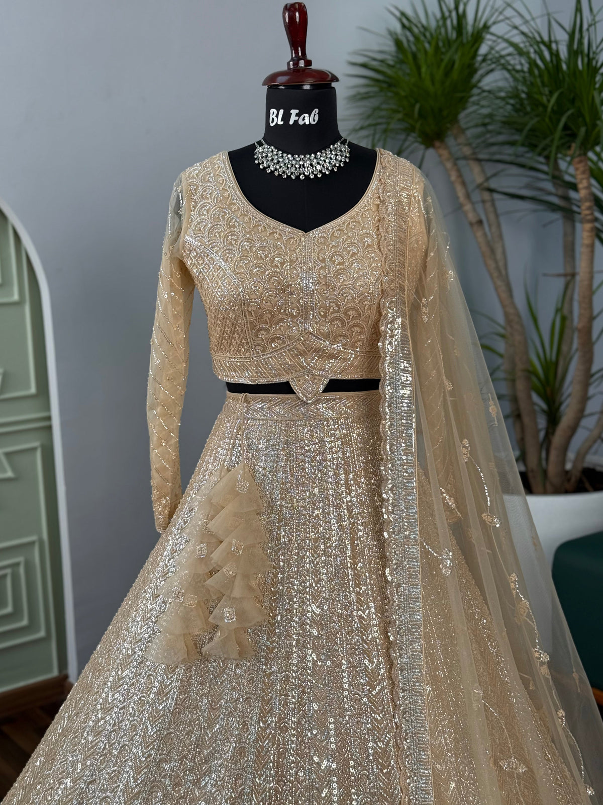 Golden color Hand Embroidery work Designer Lehenga Choli for Wedding Function BL1615