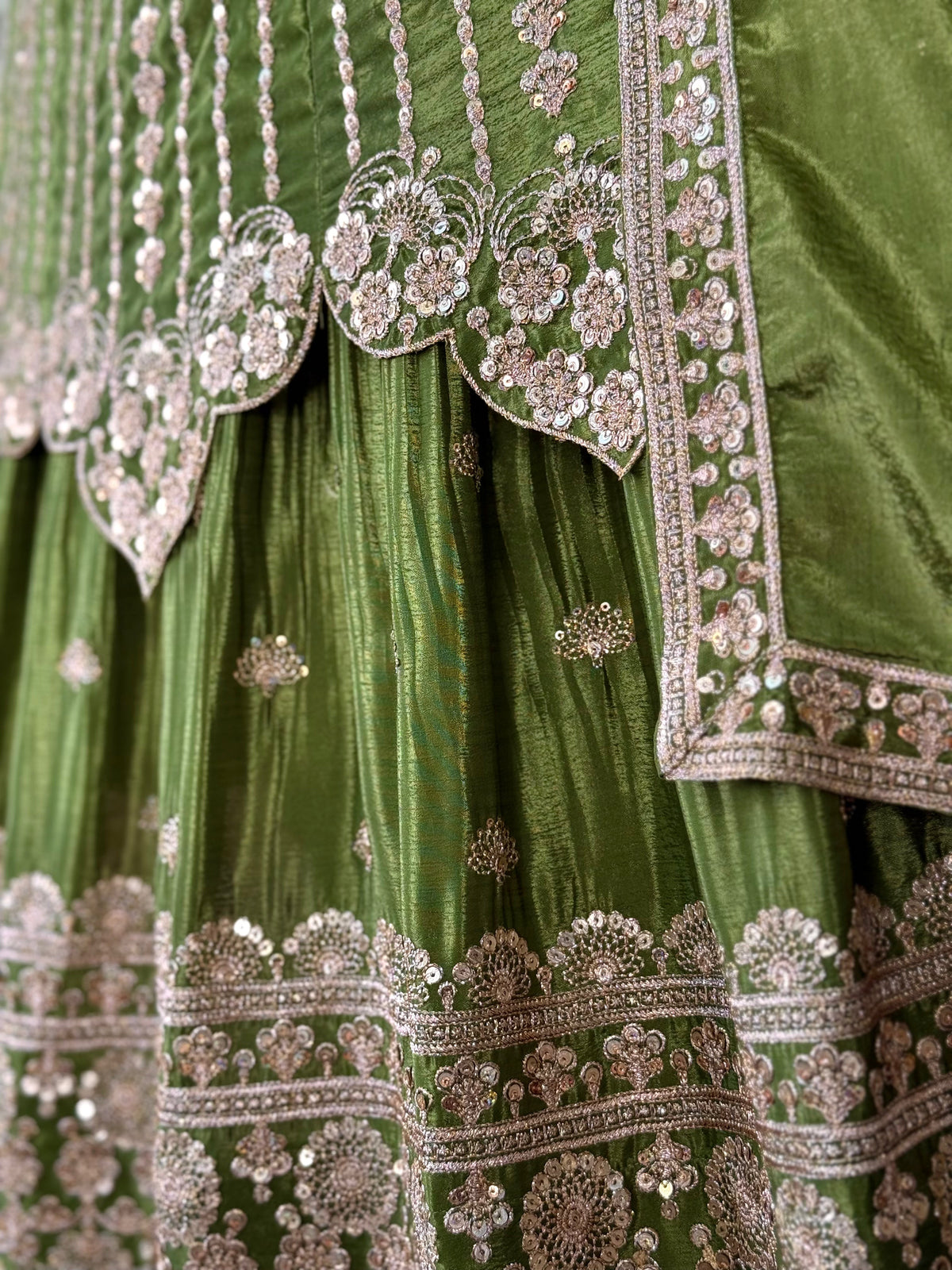 Parrot Green color Sequence Embroidery work Designer Lehenga Choli BL1611