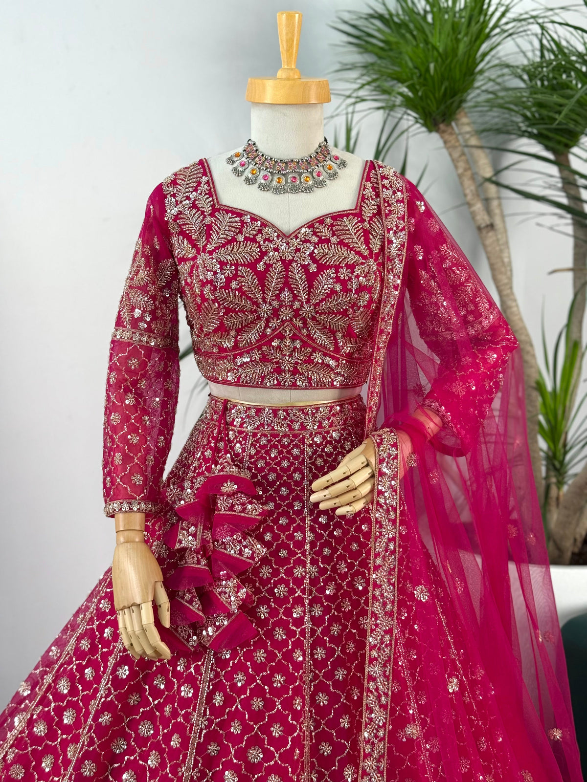 Pink color Hand Embroidery work Designer Lehenga Choli for Wedding Function BL1597