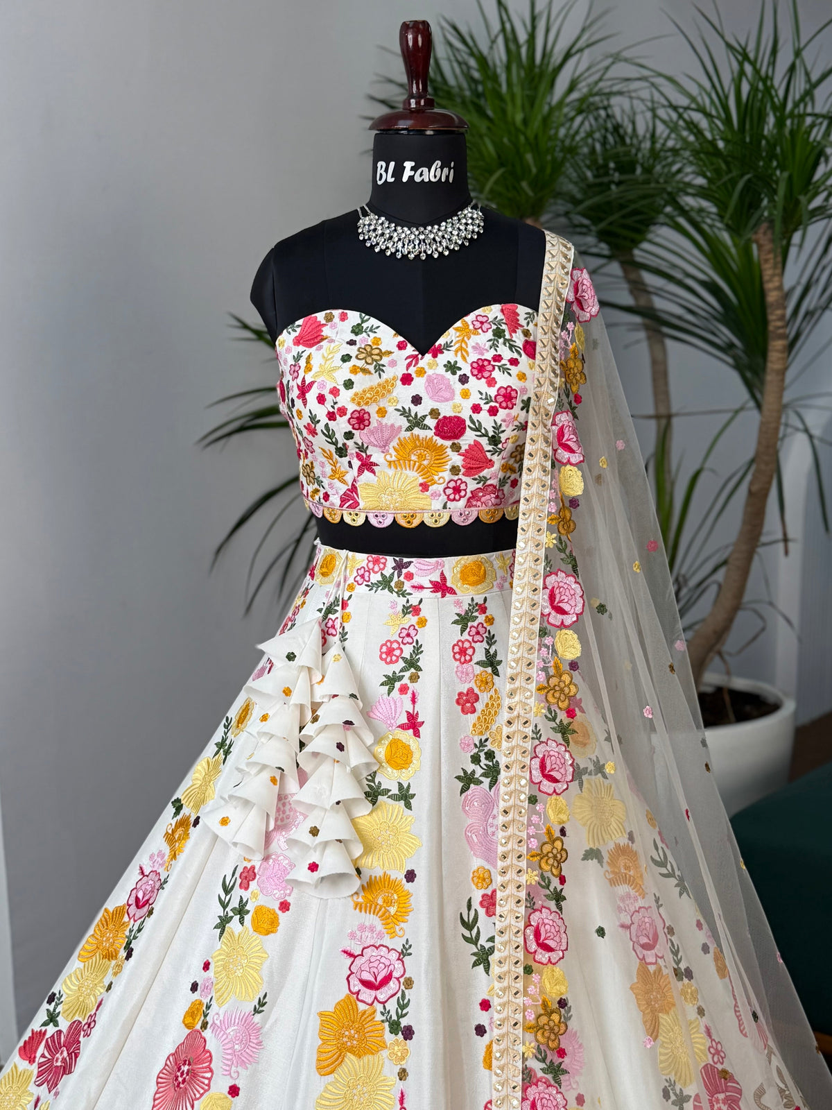 White color Embroidery & Sequence work Designer Lehenga Choli for Wedding Function BL1604