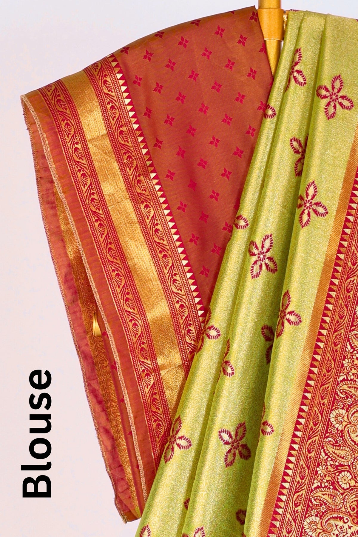 Light Green color Kanjivaram work Designer Saree BLS1001
