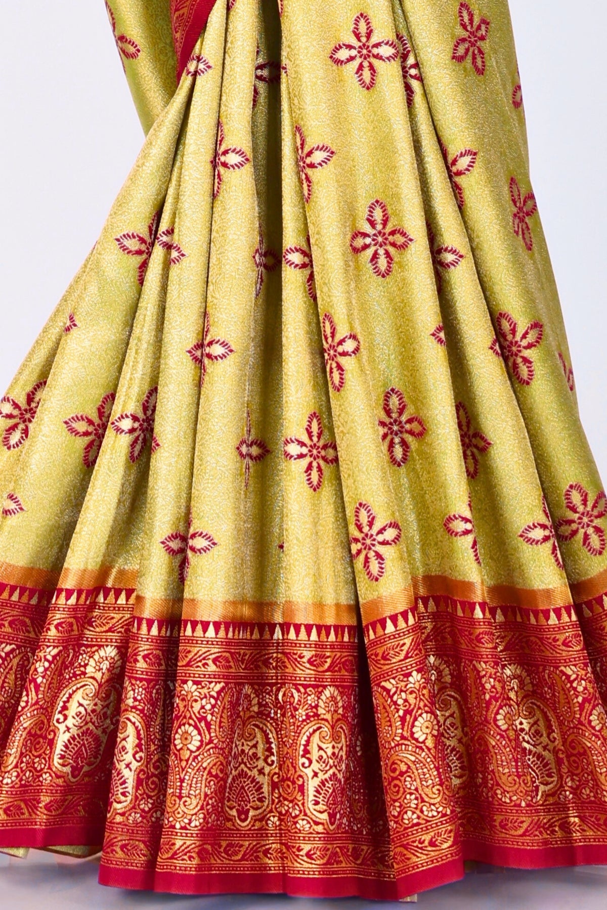Light Green color Kanjivaram work Designer Saree BLS1001