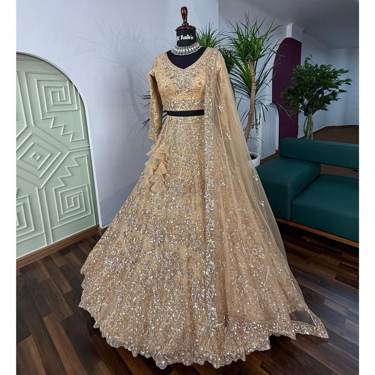 Cream color Hand Embroidery work Designer Lehenga Choli for Wedding Function BL1586