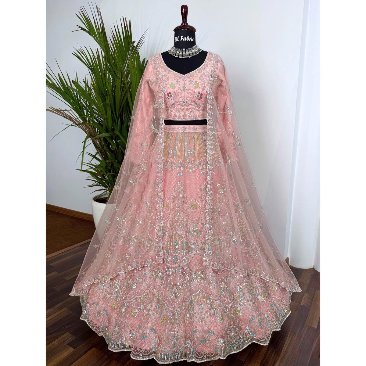 Pink color Hand Embroidery work Designer Lehenga Choli for Wedding Function BL1587