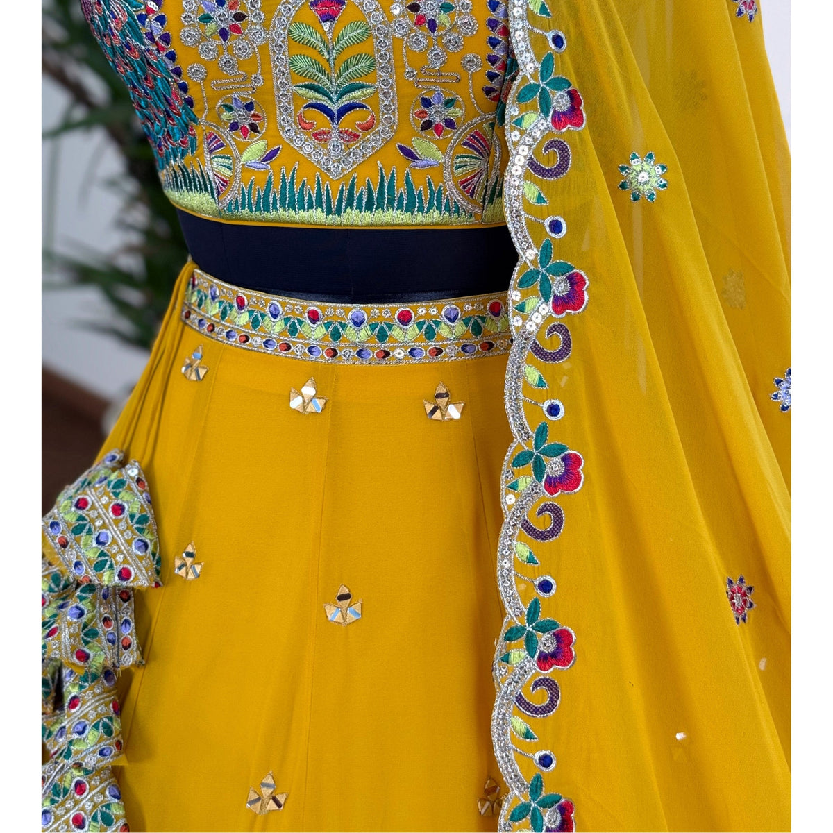 Yellow color Sequence Embroidery work Designer Lehenga Choli BL1590