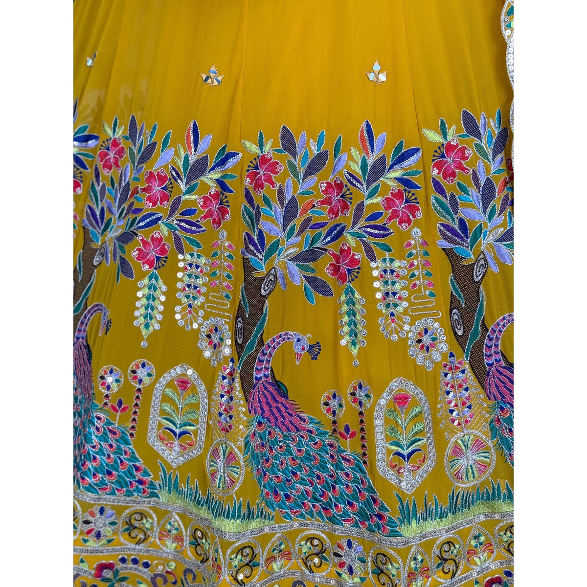 Yellow color Sequence Embroidery work Designer Lehenga Choli BL1590
