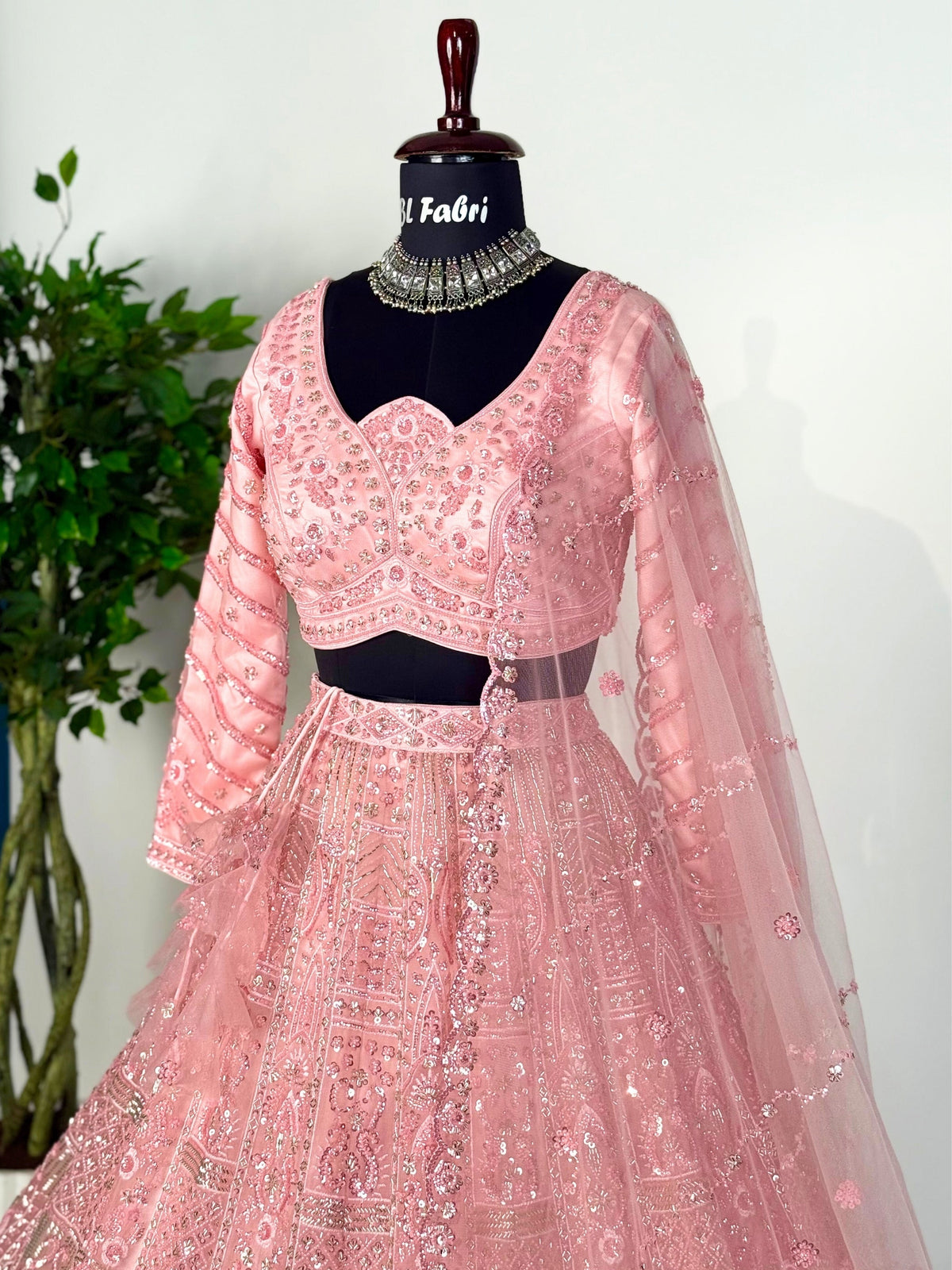 Pink color Hand Embroidery work Designer Lehenga Choli for Wedding Function BL1593