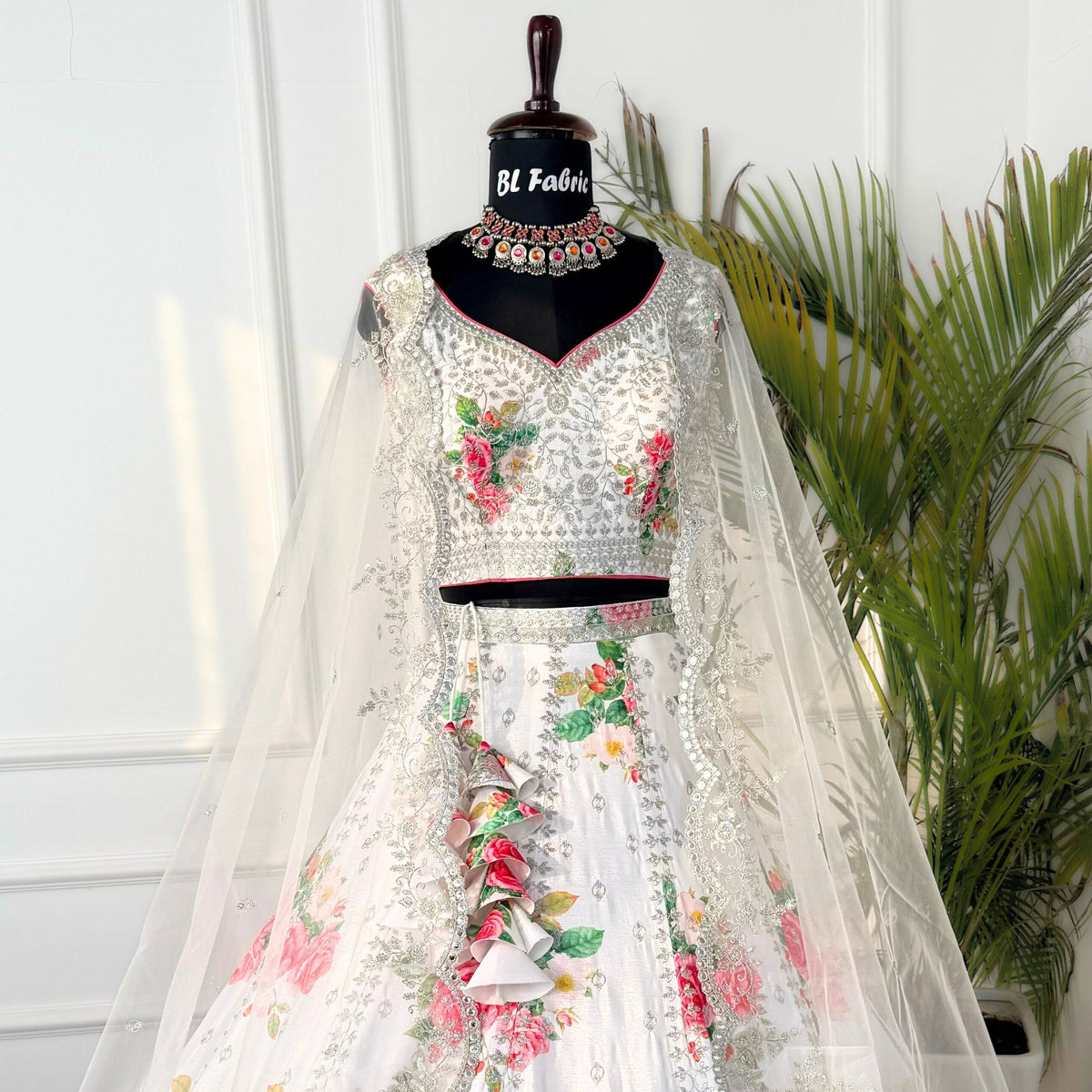 White color Embroidery & Sequence work Designer Lehenga Choli for Wedding Function BL1479