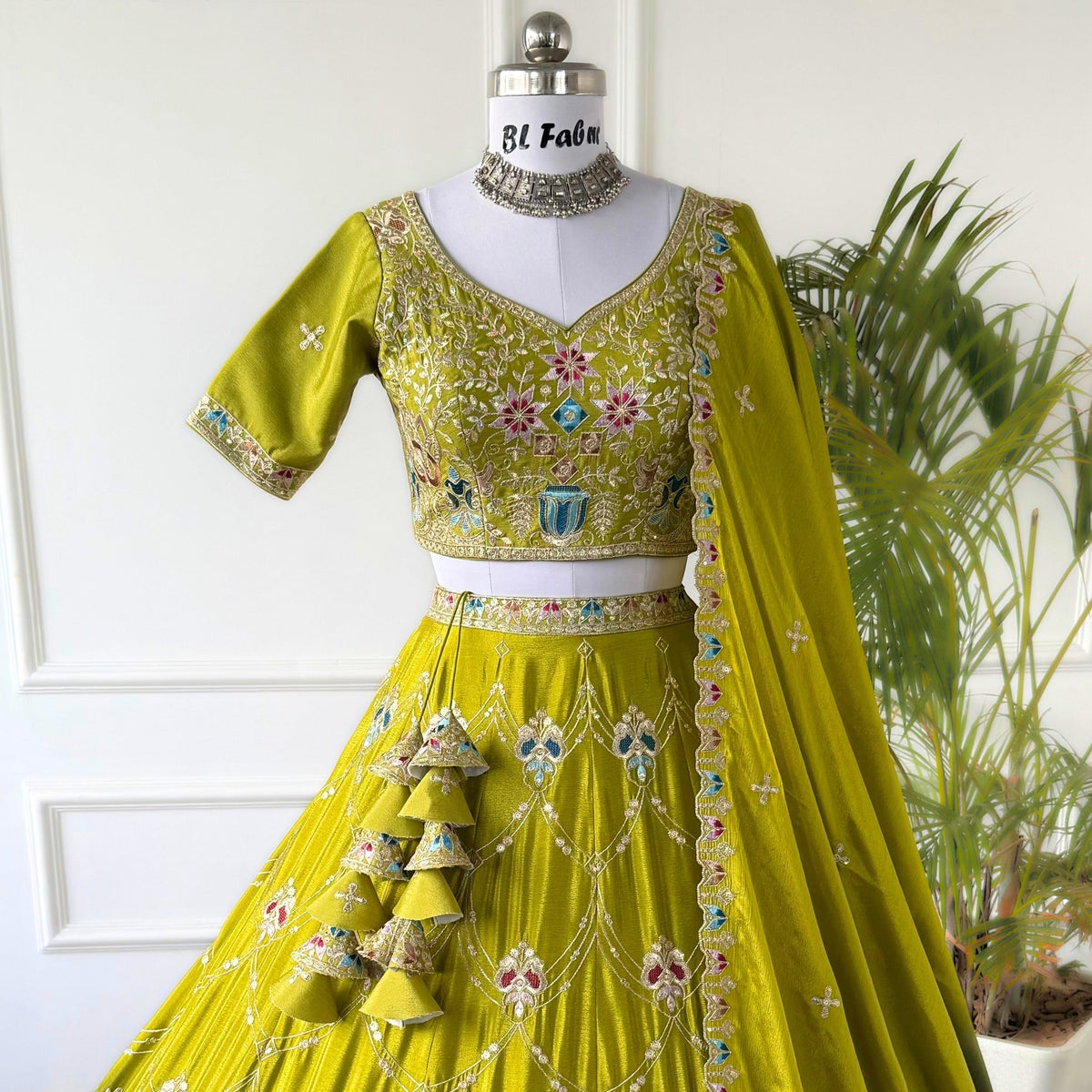 Shadding Mehendi Green color Sequence Embroidery work Designer Lehenga Choli for Wedding Function BL1552