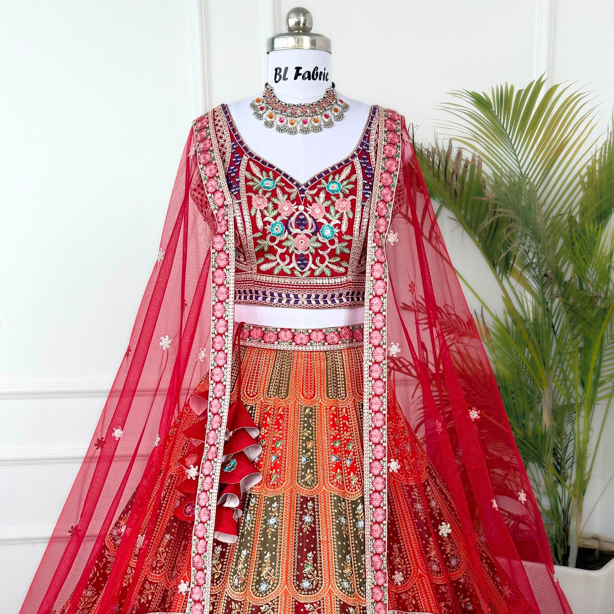 Multi color Sequence & Thread Embroidery work Designer Lehenga with Maroon choli for Any Function BL1482_jacard