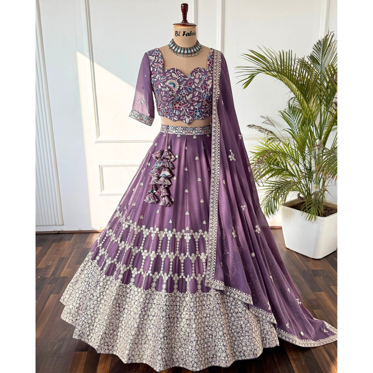 Purple color Embroidery & Sequence work Designer Lehenga Choli for Wedding Function BL1497