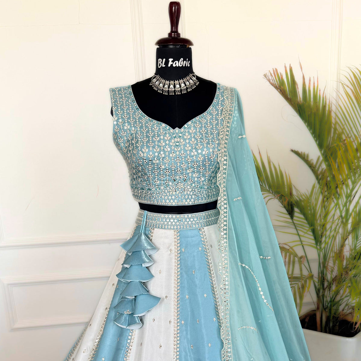 Multi color Sequence Thread Embroidery work Designer Lehenga Choli for Any Function BL1512