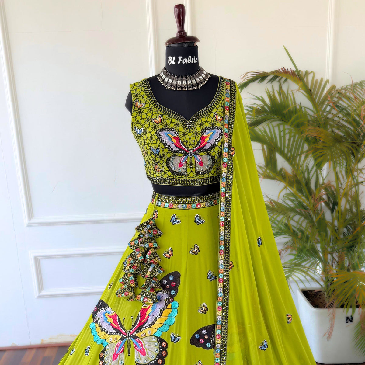 Parrot Green color Sequence Thread work Designer Wedding Lehenga Choli For Any Function BL1526