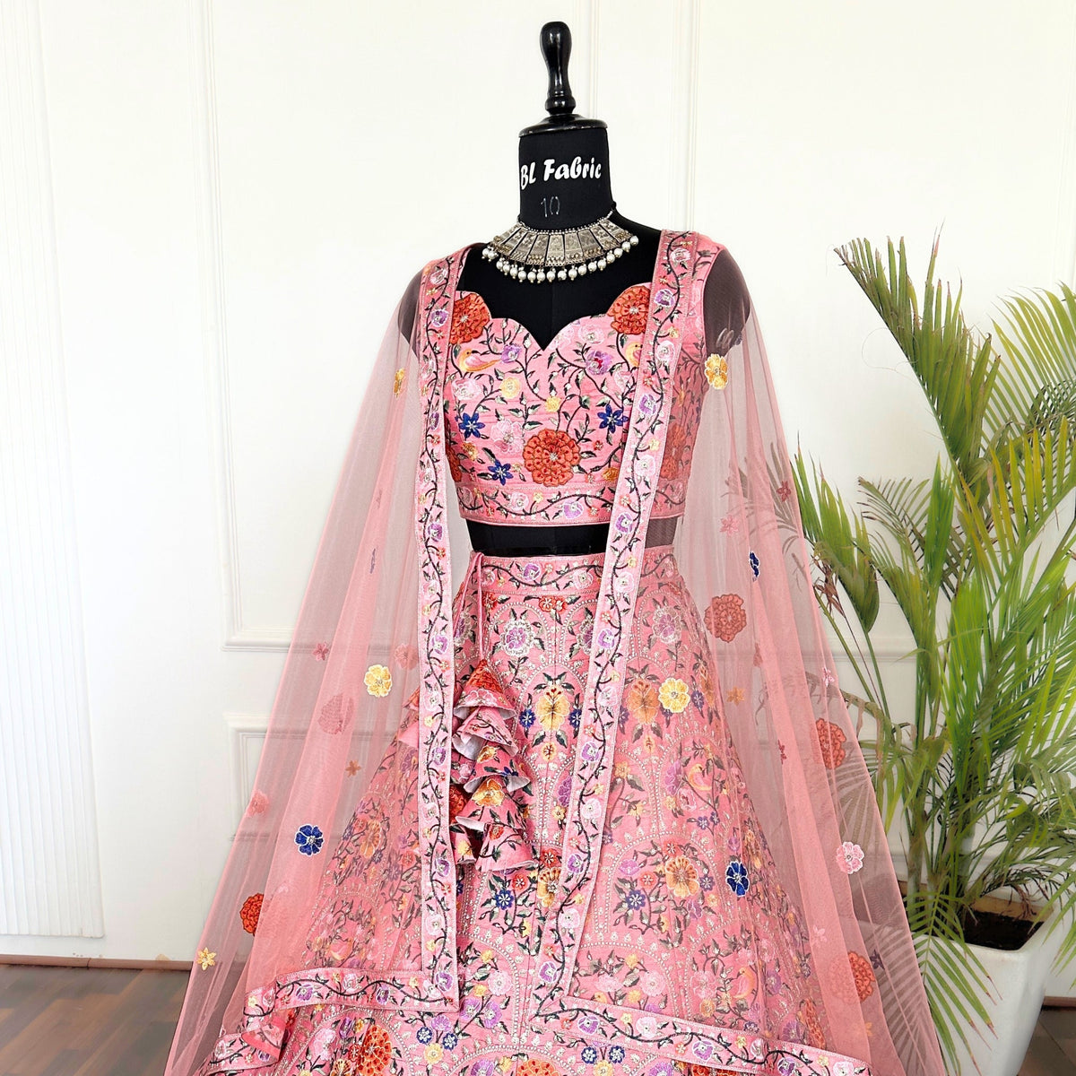 Light Pink color Designer Sequence Embroidery work Lehenga choli for Wedding Function BL1446