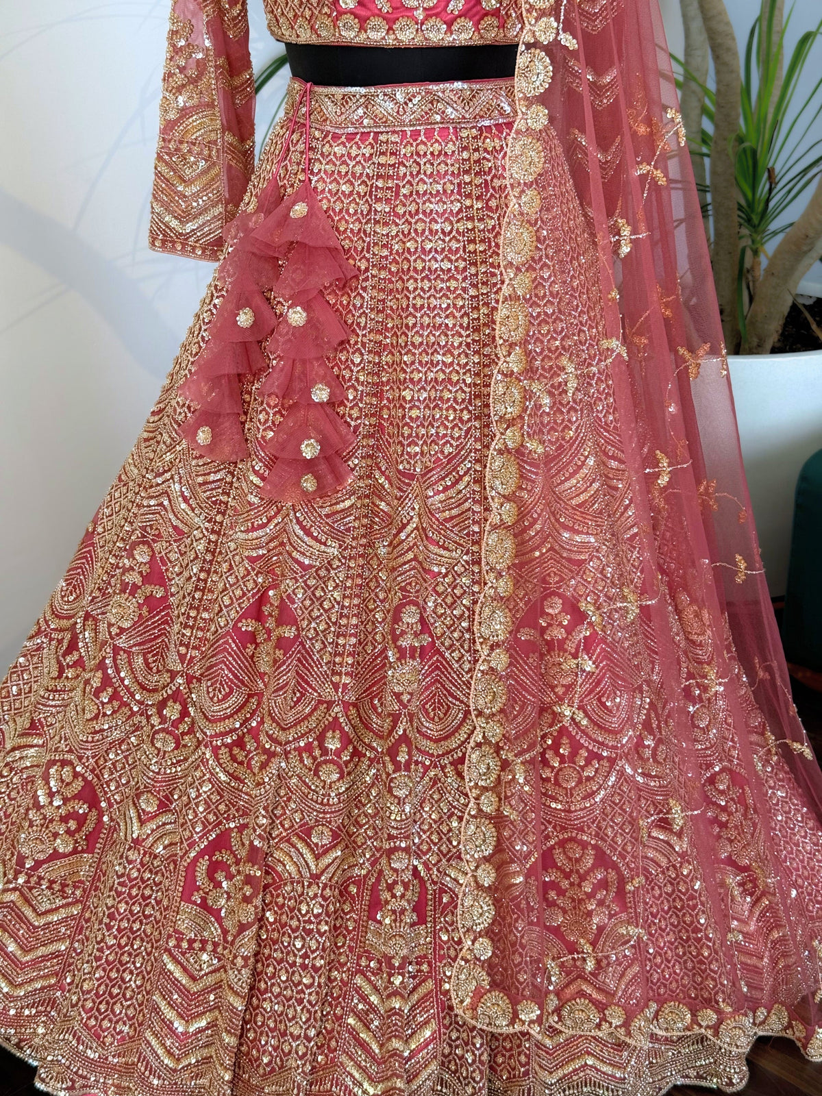 Peach color Hand Embroidery work Designer Lehenga Choli for Wedding Function BL1610