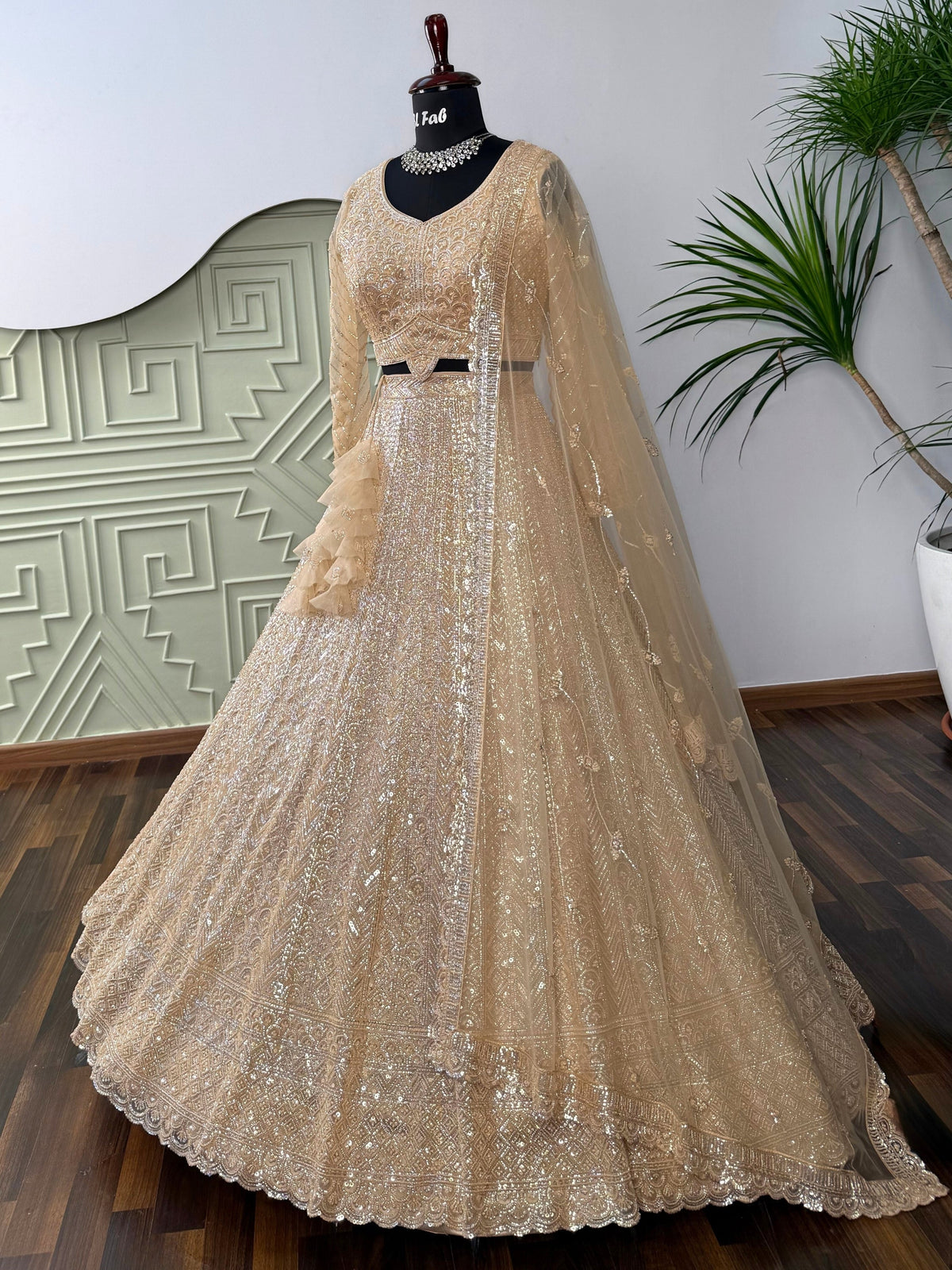 Golden color Hand Embroidery work Designer Lehenga Choli for Wedding Function BL1615