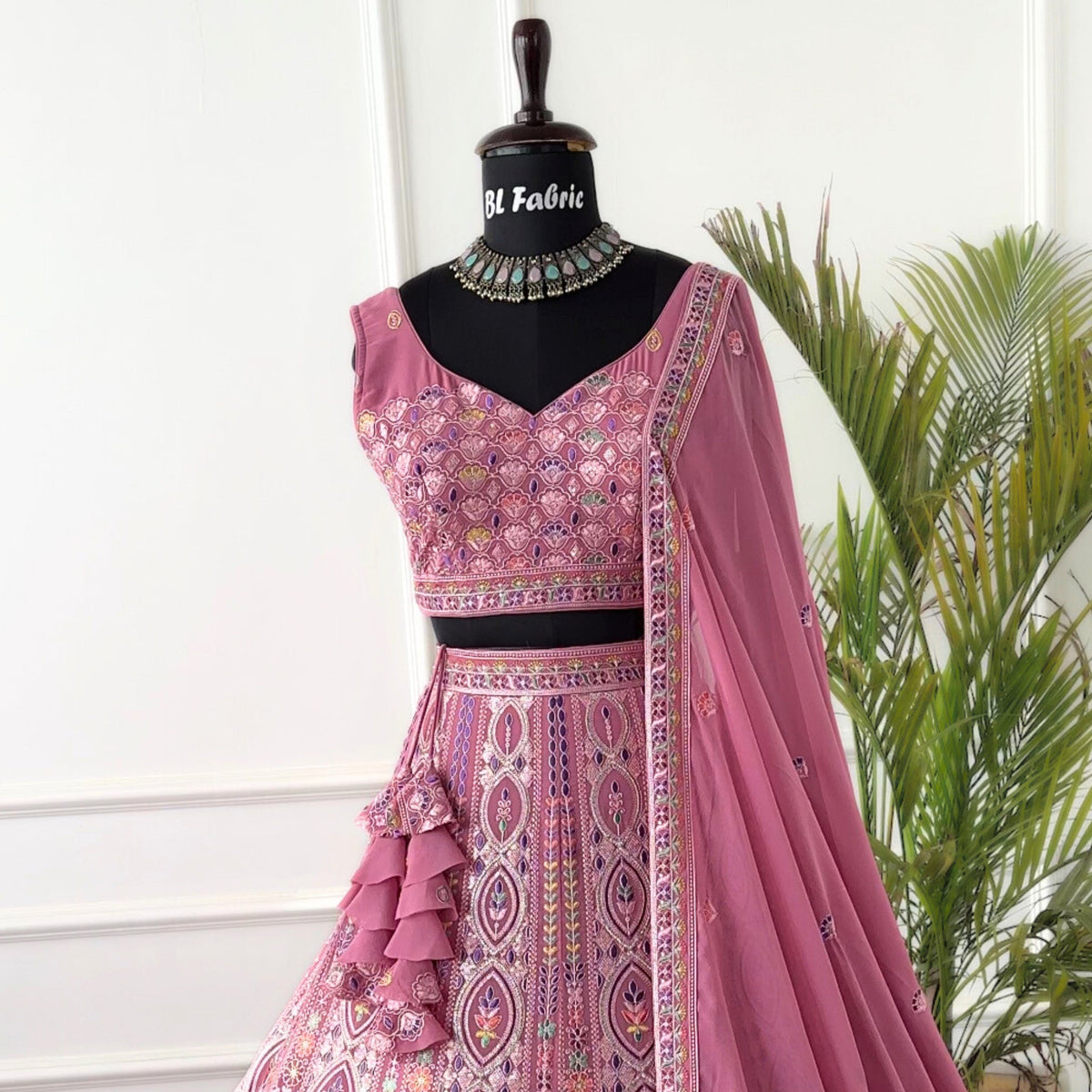 Light Pink color Sequence & Thread Embroidery work Designer Lehenga Choli for Any Function BL1451