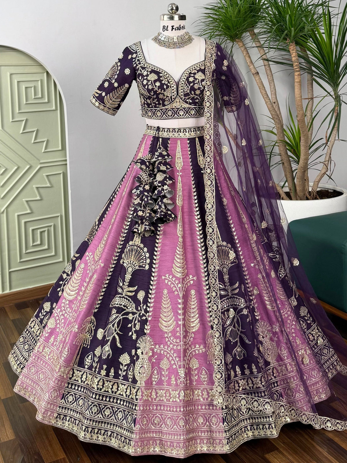 Multi color Sequence Embroidery work Designer Lehenga Choli for Any Function BL1617