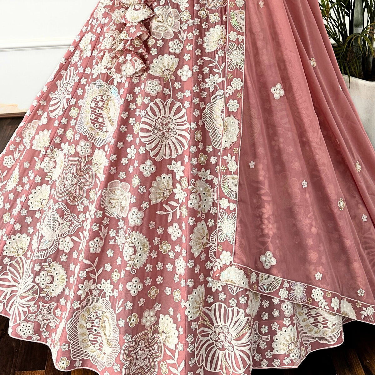 Peach color Embroidery & Sequence work Designer Lehenga Choli for Wedding Function BL1453