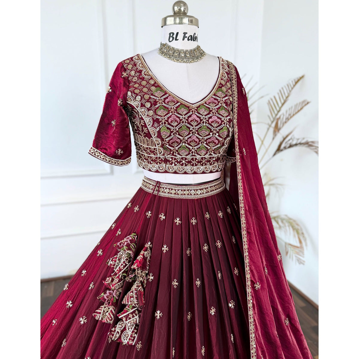 Maroon color Hand Embroidery work Designer Lehenga Choli for Wedding Function BL1558i