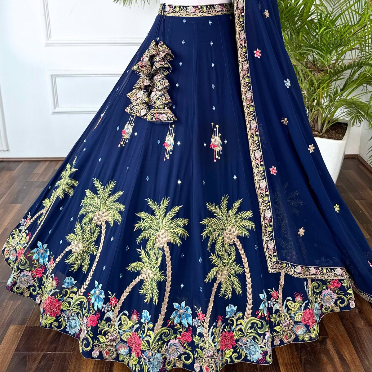 Blue color Sequence Embroidery work Designer Lehenga Choli for Wedding Function BL1570