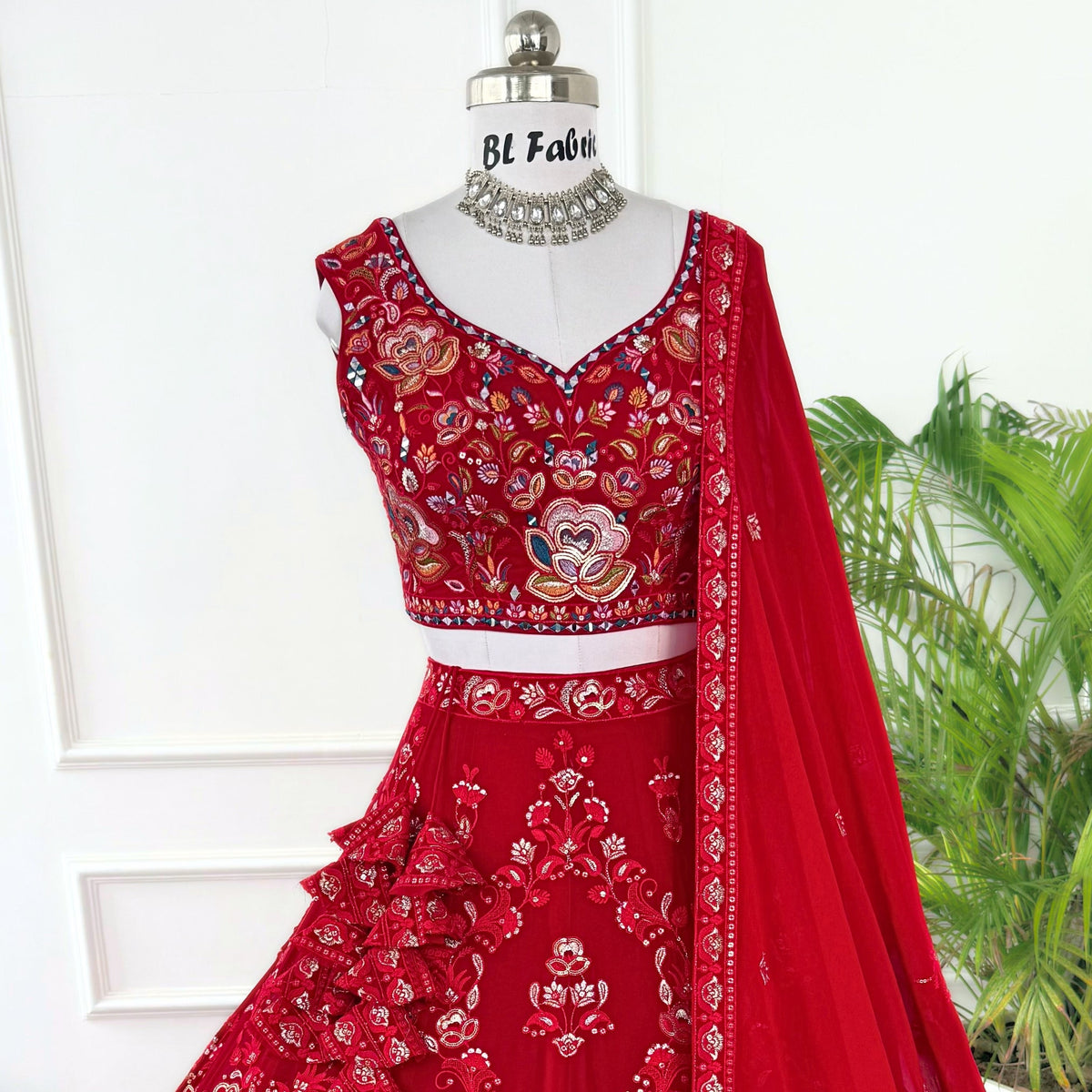 Red color Sequence Embroidery work Designer Lehenga Choli for Any Function BL1573