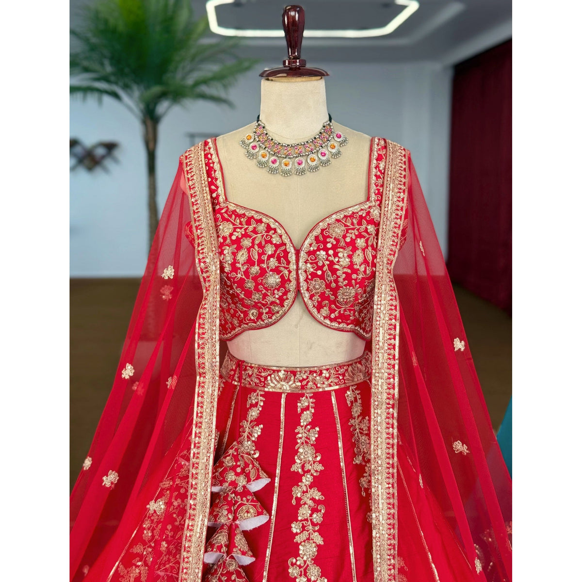 Red color Designer Sequence Embroidery work Lehenga choli for Wedding Function BL1579