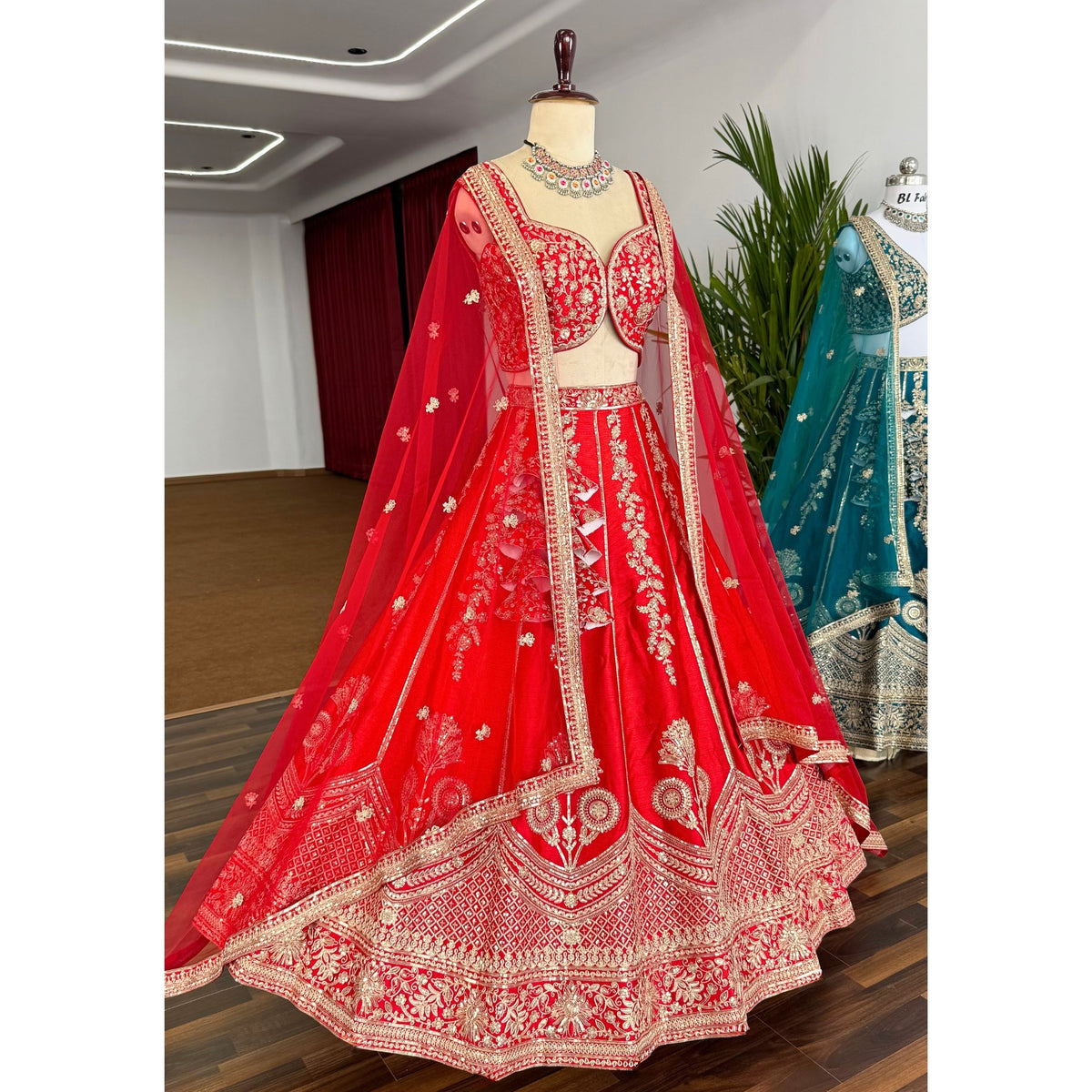 Red color Designer Sequence Embroidery work Lehenga choli for Wedding Function BL1579