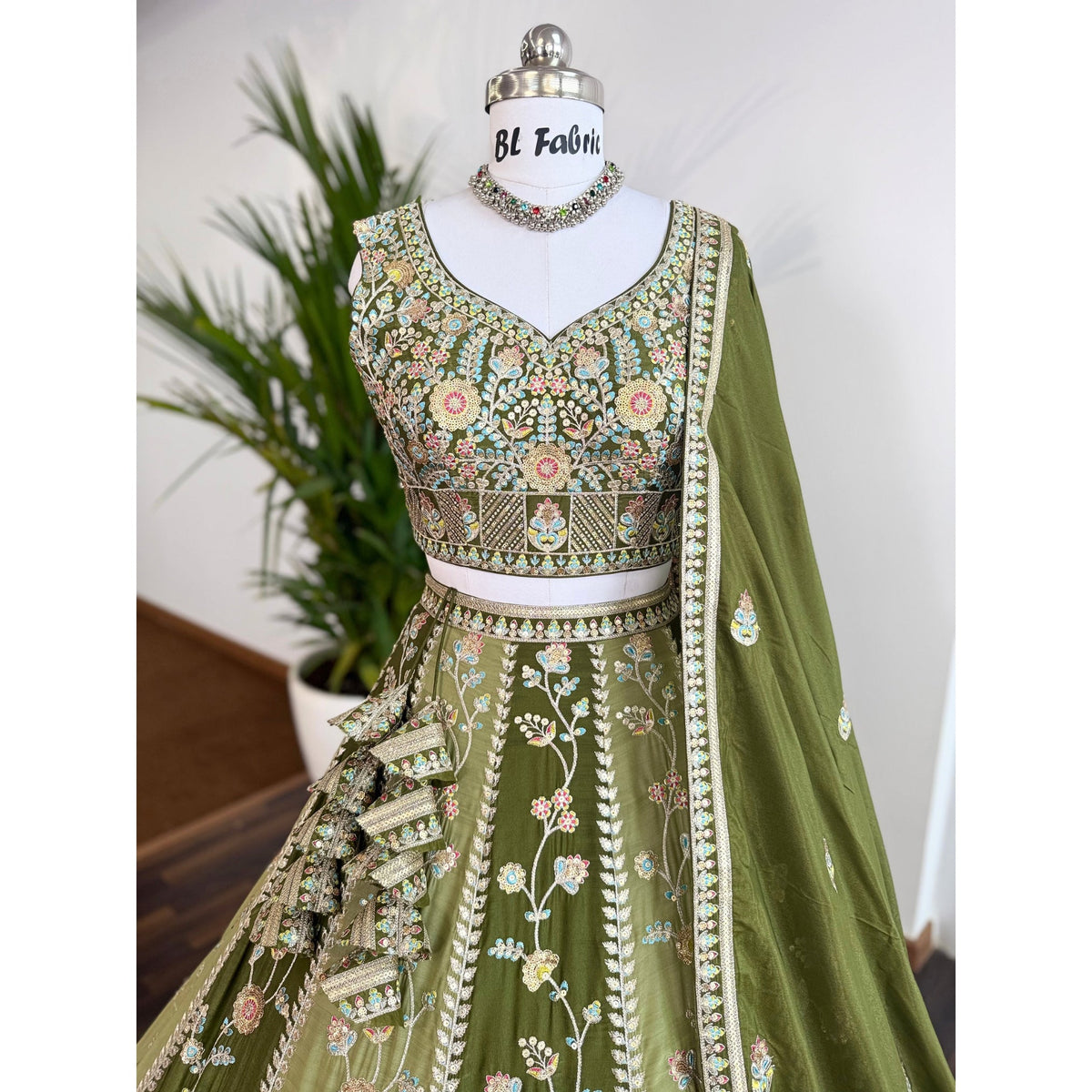 Multi color Sequence Embroidery work Designer Lehenga Choli for Any Function BL1581