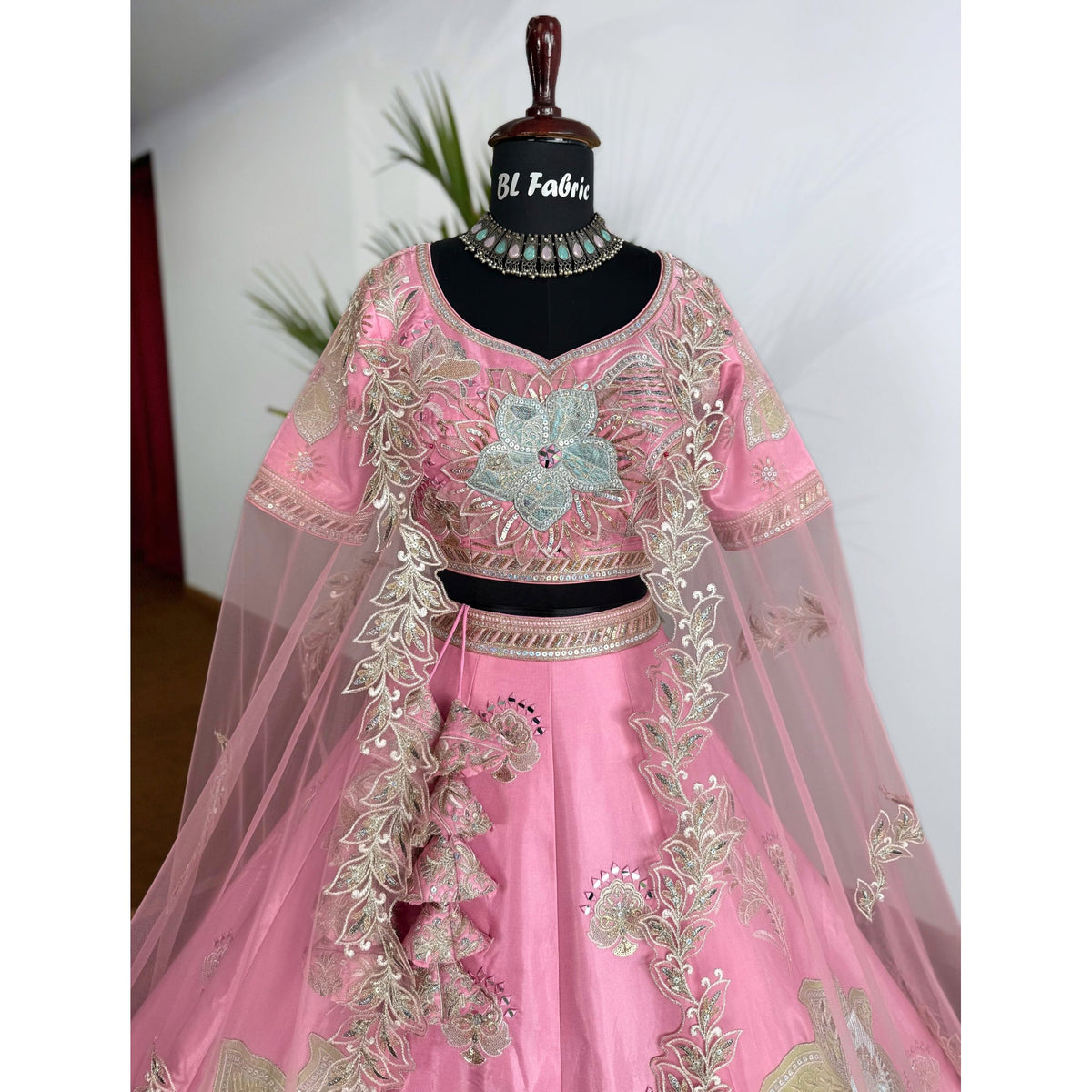 Pink color Designer Sequence Embroidery work Lehenga choli for Wedding Function BL1582