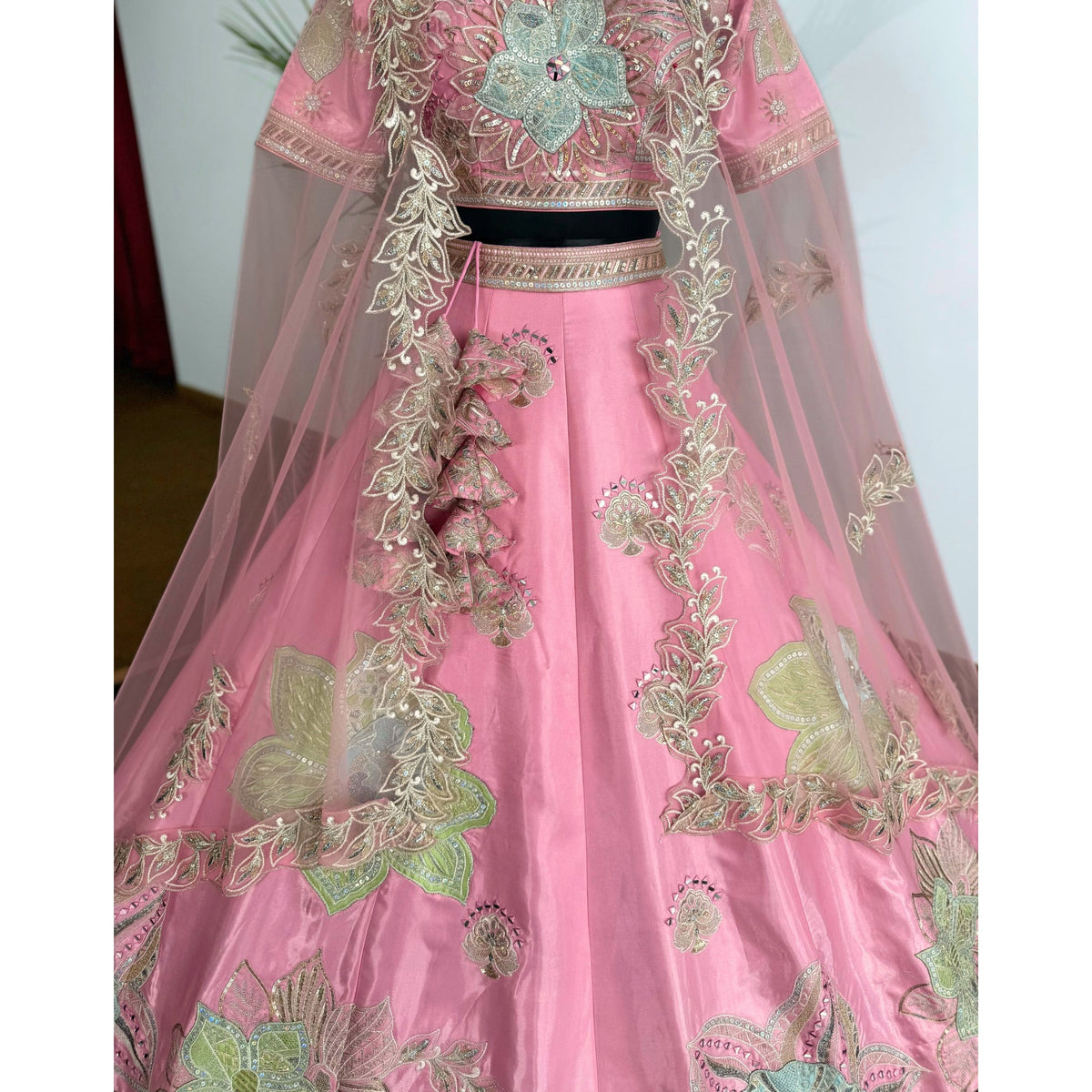 Pink color Designer Sequence Embroidery work Lehenga choli for Wedding Function BL1582