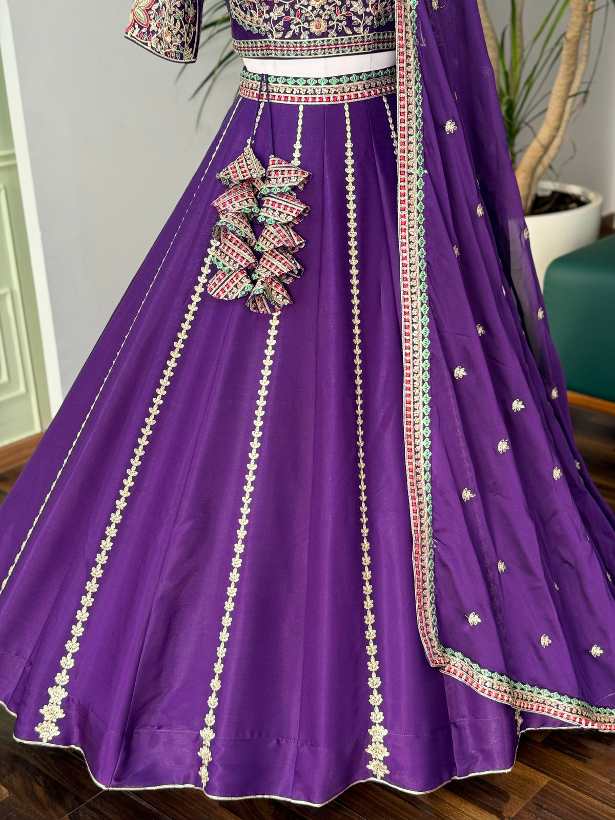 Purple color Designer Sequence Embroidery work Lehenga choli for Wedding Function BL1637