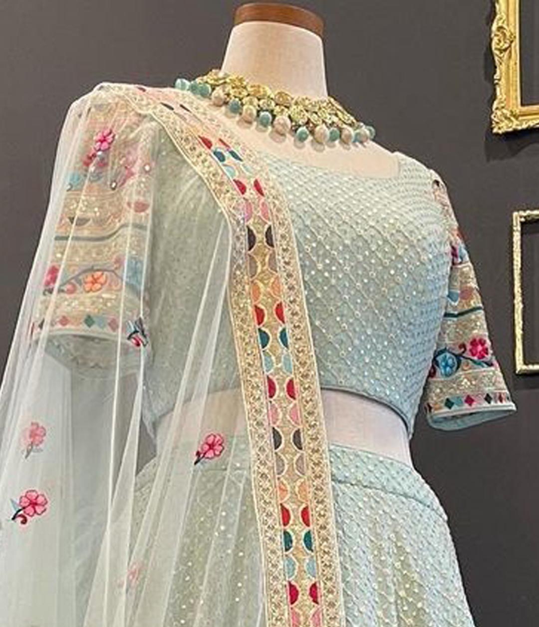 Skyblue color Designer Lehenga choli for Wedding & Engagement Function BL1163