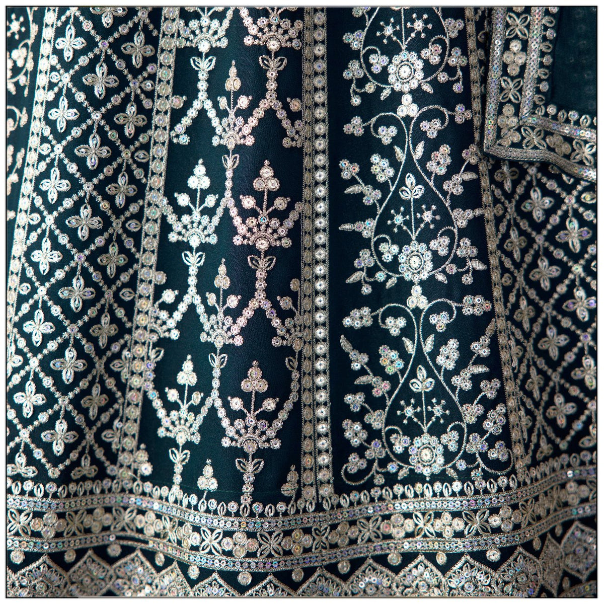 Green color Embroidery & Sequence work Designer Lehenga Choli for Wedding Function BL1457